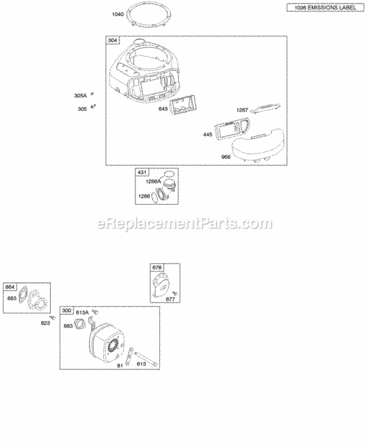 Air CleanerBlower Housing Muffler Diagram and Parts List for 218707-0026-E1  Briggs and Stratton Engine